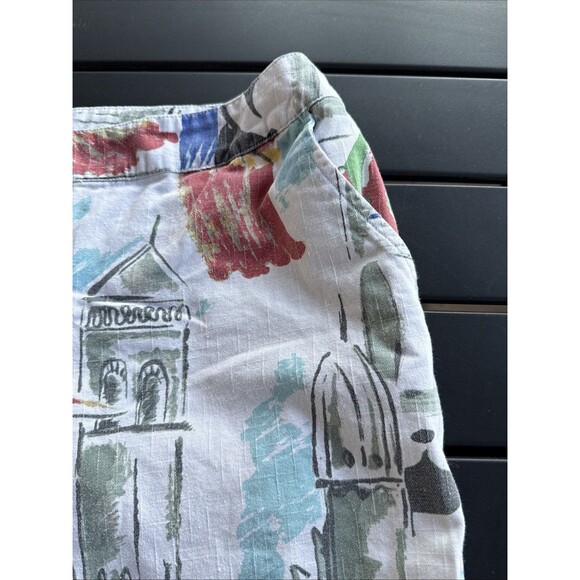 Chicos Womens Size 3 Pants Cropped Venice Theme Design GUC - Picture 6 of 11